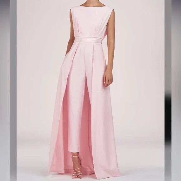 Kay Unger Demi Bateau Neck Walk-Thru Jumpsuit Size 14 NWT - Picture 2 of 8